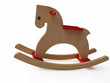 Illustration: Handmade Vintage Wooden Rocking Horse in 3d Handmade Vintage Wooden Rocking Horse in 3d