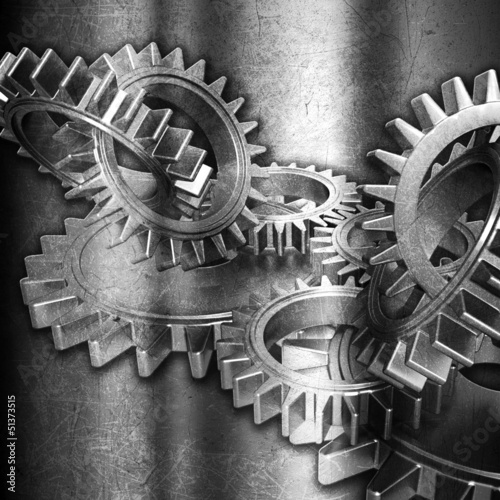Illustration: Grunge gears background Grunge gears background