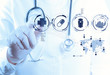 Medicine doctor hand working with modern computer interface