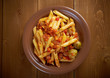 Italian Penne rigate pasta