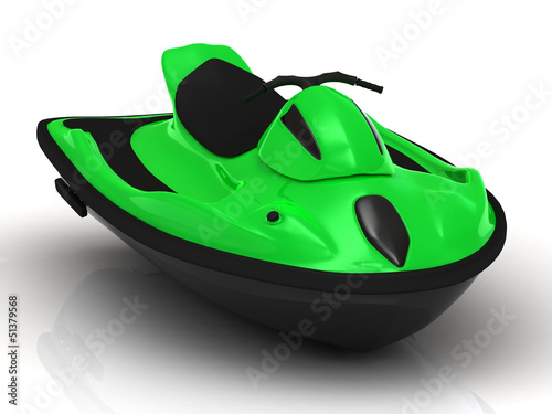 Illustration: Green sports watercraft Green sports watercraft