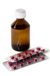 Bottle of extract Siberian ginseng and blister with pills