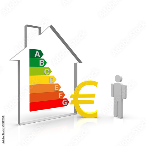 Illustration: Haus, euro, kosten, Energieausweis, Haus, euro, kosten, Energieausweis,