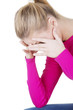Photo : Young beautiful woman in depression. Young beautiful woman in depression.