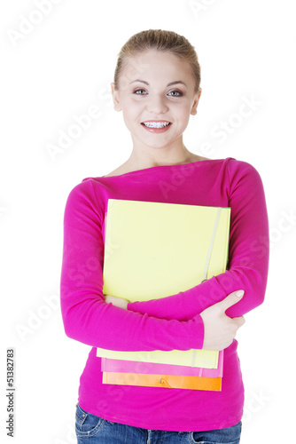 Photo: Happy blond student girl Happy blond student girl