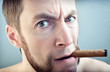 Photo: man with a cigar, man with a cigar,