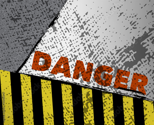 Vector: danger sign, hazard stripes, danger sign, hazard stripes,