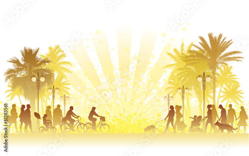 Vector: Walking people Walking people
