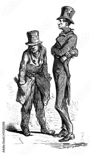 Illustration: 2 Men : Caricatures - 19th century 2 Men : Caricatures - 19th century