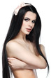 Beautiful girl, isolated on a white, emotions, cosmetics