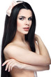Beautiful girl, isolated on a white, emotions, cosmetics
