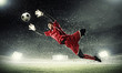 Goalkeeper catches the ball