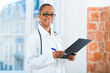 Portrait of young female doctor in clinic