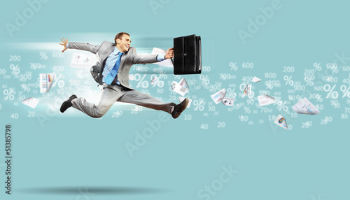 Photo: Image of running businessman Image of running businessman