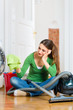 Woman at the spring cleaning