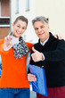 succeeded - Student driver with driving instructor