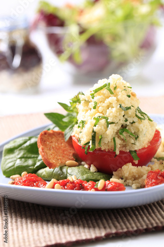 Photo: Couscous stuffed tomato Couscous stuffed tomato