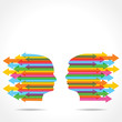 Colorful arrow make the face of man and woman stock vector