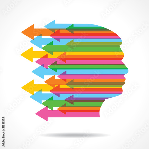 Vector: Colorful arrow make the face of man stock vector Colorful arrow make the face of man stock vector