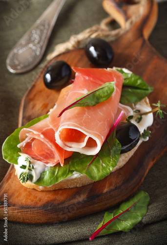 Photo: Ham sandwich. Ham sandwich.