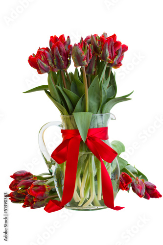 Photo: spring tulip flowers in vase spring tulip flowers in vase