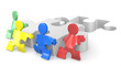 Puzzle People helping hands for solution. 2 of 2.