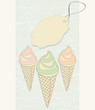 Ice cream cones with blank tag