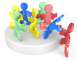 Diversity.Puzzle People helping new people to join. Multi Color.