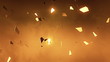 Flakes of gold flying through the air. Perfect loop.