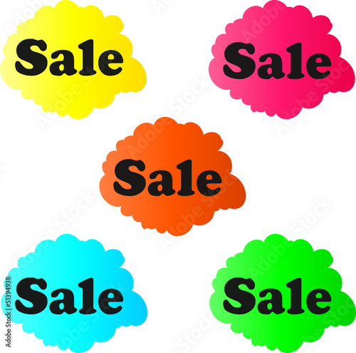 Vector: Sale Banner Cloud Symbol Sale Banner Cloud Symbol