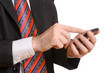 Foto: Hand tippt auf Handy Hand tippt auf Handy