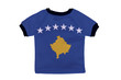Small shirt with Kosovo flag isolated on white background