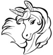 Einhorn Kopf (Outline)