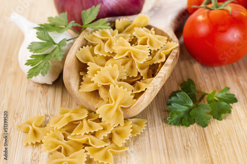 Photo: Raw Pasta with vegetables and herbs Raw Pasta with vegetables and herbs