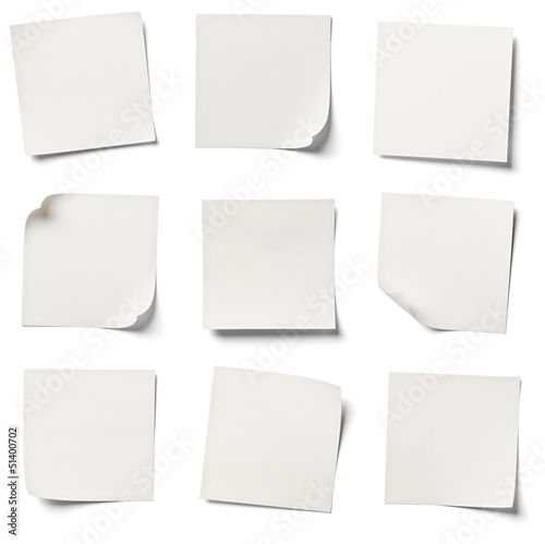 Photo: white note paper office business white note paper office business
