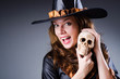 Photo: Witch in scary halloween concept Witch in scary halloween concept