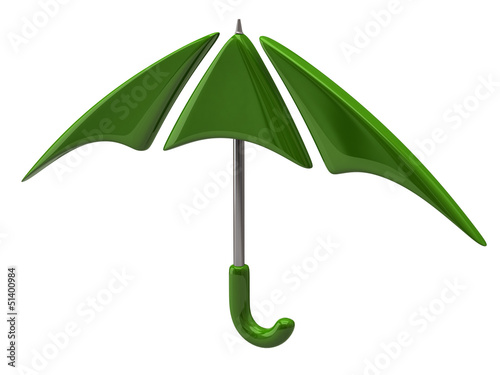 Illustration: Green umbrella icon Green umbrella icon