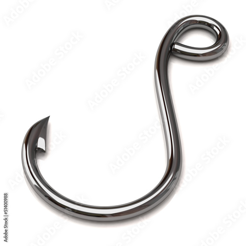 Illustration: Metal hook isolated on white background Metal hook isolated on white background