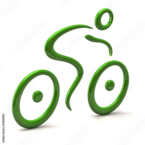 Illustration: Green cyclist icon Green cyclist icon