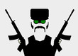military man with guns