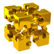 Open gold puzzle cube