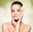 Woman with healthy skin face