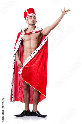 Photo: Naked king isolated on the white Naked king isolated on the white