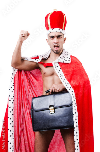 Photo: Naked king isolated on the white Naked king isolated on the white