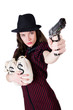 Woman Gangster With Handgun On...