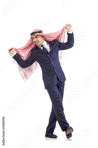 Photo: Arab man dancing from joy Arab man dancing from joy