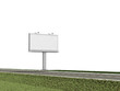 Blank Billboard near the Road isolated on white background