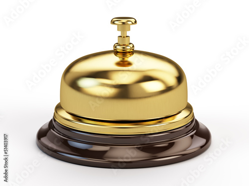 Illustration: Reception bell isolated on white Reception bell isolated on white