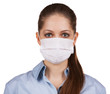 Young woman in protective medical mask