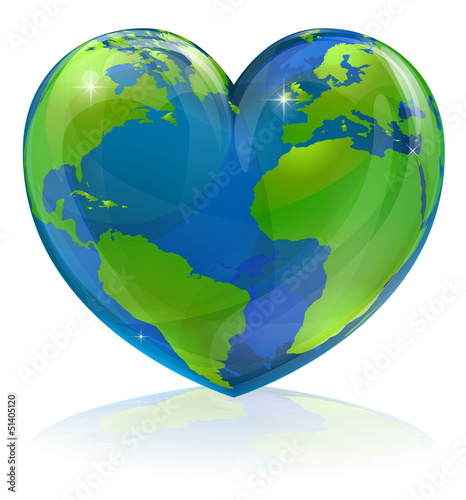Vector: Love the world heart concept Love the world heart concept